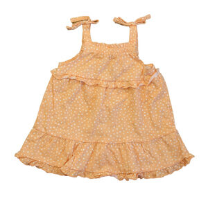Grayson Mini Girls Orang Polka Dots Dress size: 6-9 Months